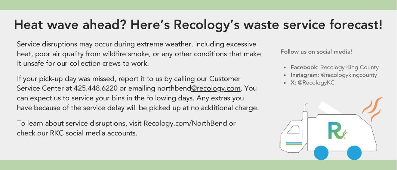 Recology pickup service during inclement hot weather