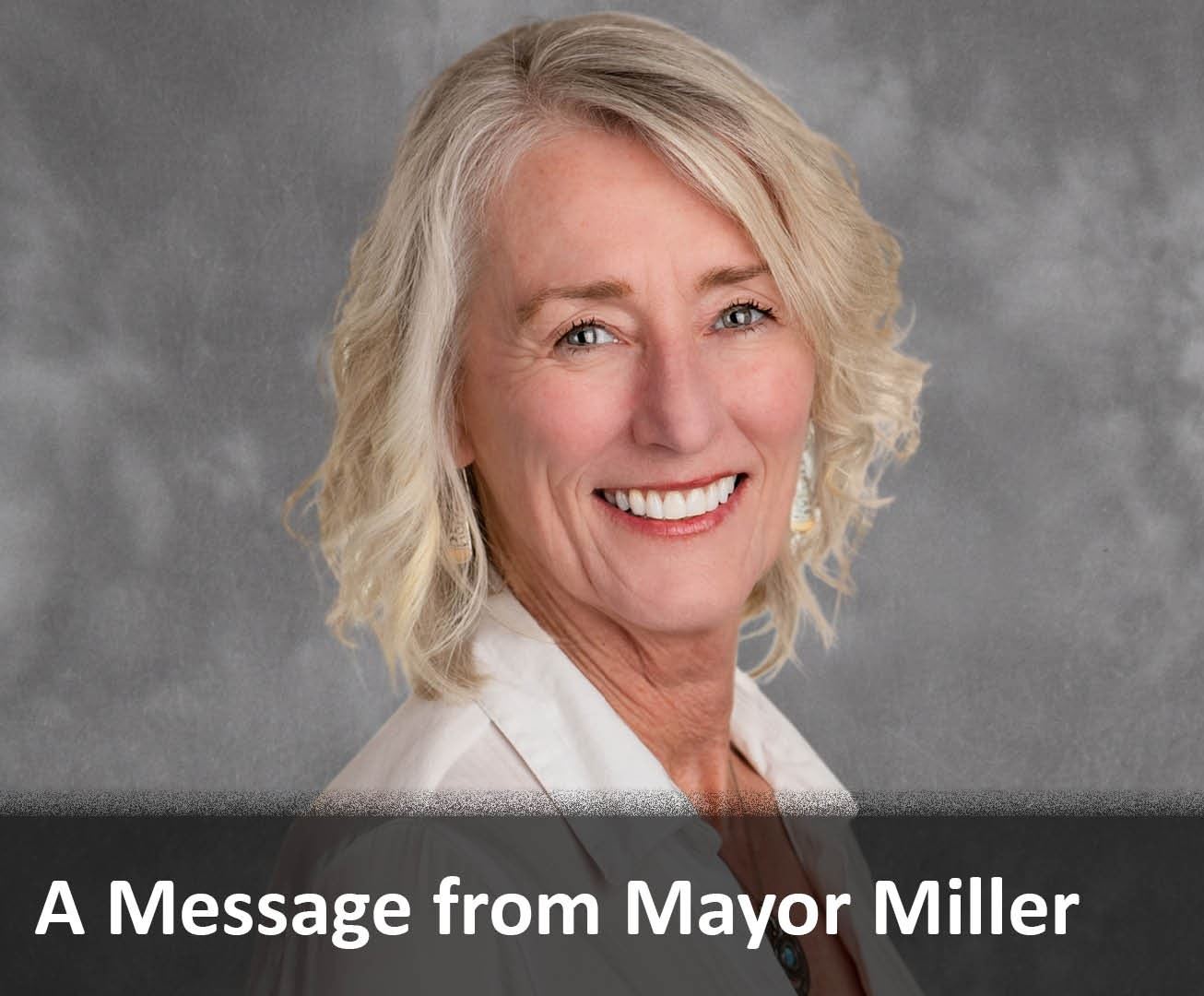 A person smiling with text describing a message