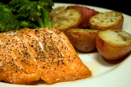 Salmon, Broccoli, Potatoes